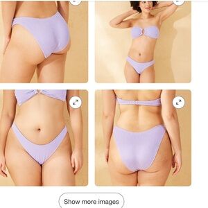 Wild fable low rise cheeky  high leg Lavender Bikini bottoms small nwt